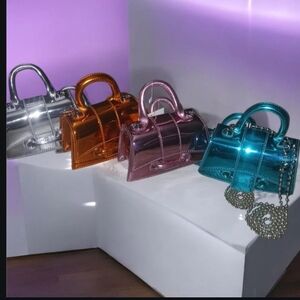 Metallic Silver, Orange, Pink, and Blue Handbag Set Womens/ Little Girls